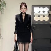 LIZAKOSHT  -  Office Siren Style Suit Women's Spring Tailored coat High Waist Hip Wrap Skirt Two-piece Set Fashion Female Clothes